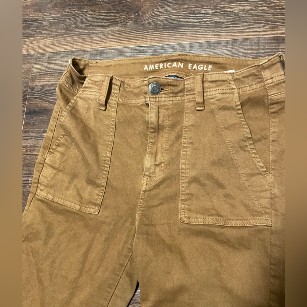 AMERICAN EAGLE Next Level Stretch High-Rise  Tan Skinny Pant-like Leggings Sz 10 - Picture 8 of 15
